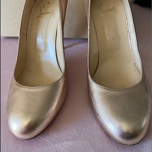 Christian Louboutin Metal Pink FiFi 100 pumps Rose gold SZ 38 / 8